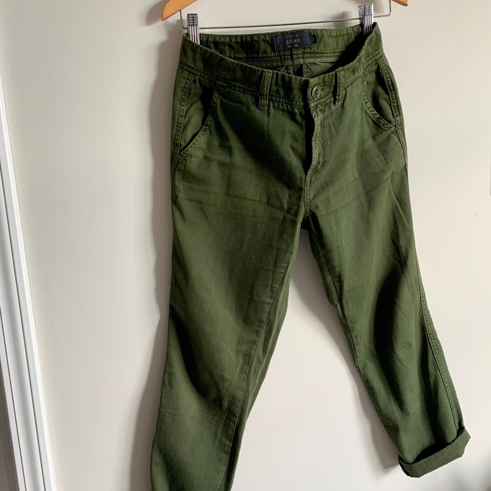 J Crew Military Green Chinos - petite - Picture 4 of 6